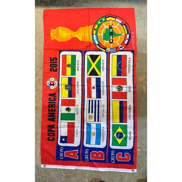 Copa América 2015 Official Banner Flag–Chile Tournament Edition-(61" W x 35" H) - Picture 1 of 1